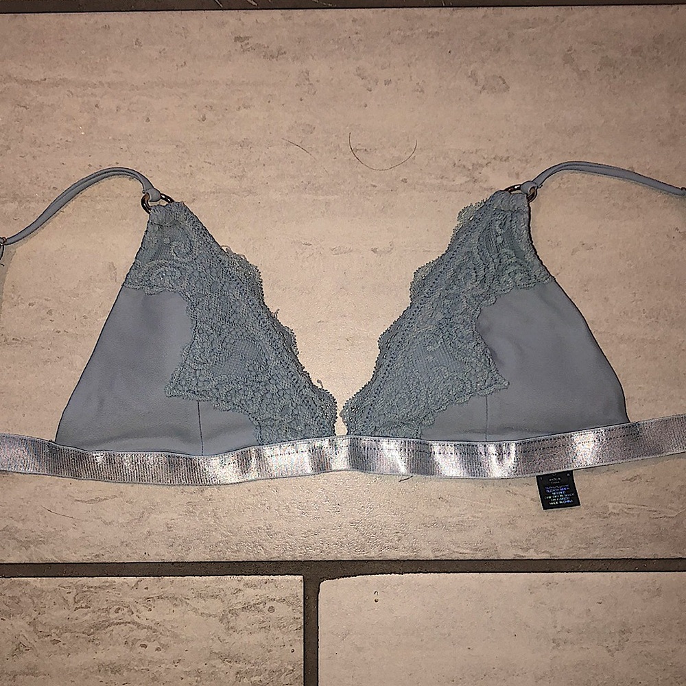 L.A. hearts light blue lace bikini top